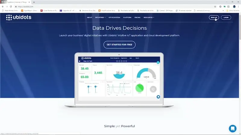 ตั้งค่าบัญชี Ubidots IoT ของคุณ