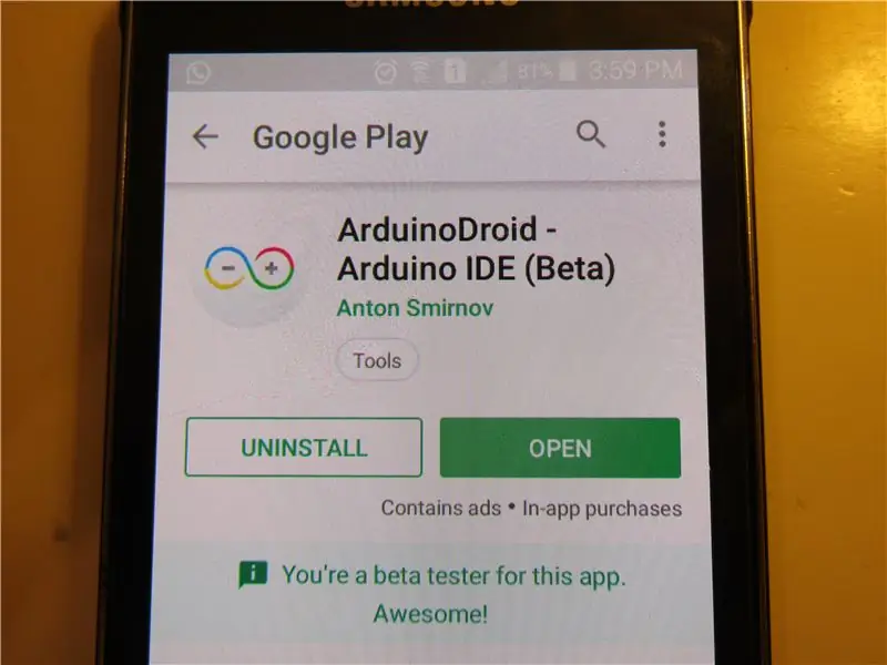 Aplikace ArduinoDroid