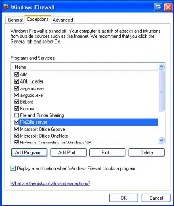 Konfigurasi Firewall di PC Server FTP!