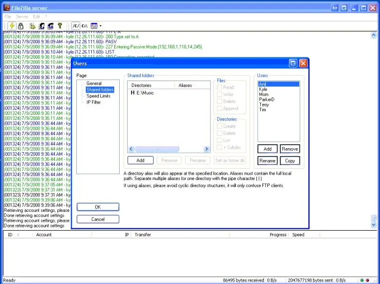 การกำหนดค่า Filezilla ของคุณ