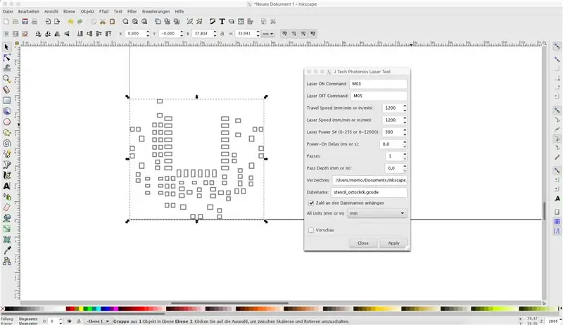 Bumuo ng Laser Gcode Mula sa Stencil