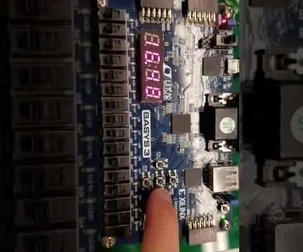 Pagrindinis chronometras naudojant VHDL ir „Basys3 Board“: 9 žingsniai