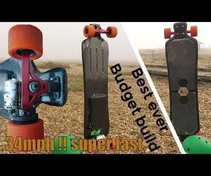 Budet Longboard Electric Insane amb coberta de fibra de carboni: 6 passos (amb imatges)