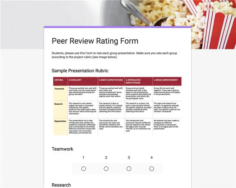 Peer Review/betygsaktiviteter