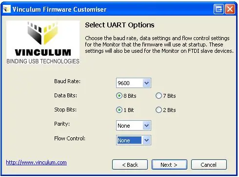 Programación del firmware