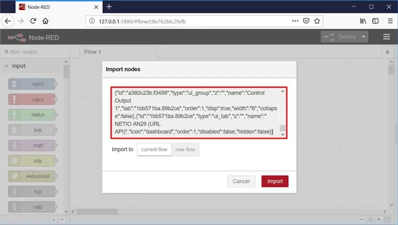 Hur man importerar flöde - Steg 2