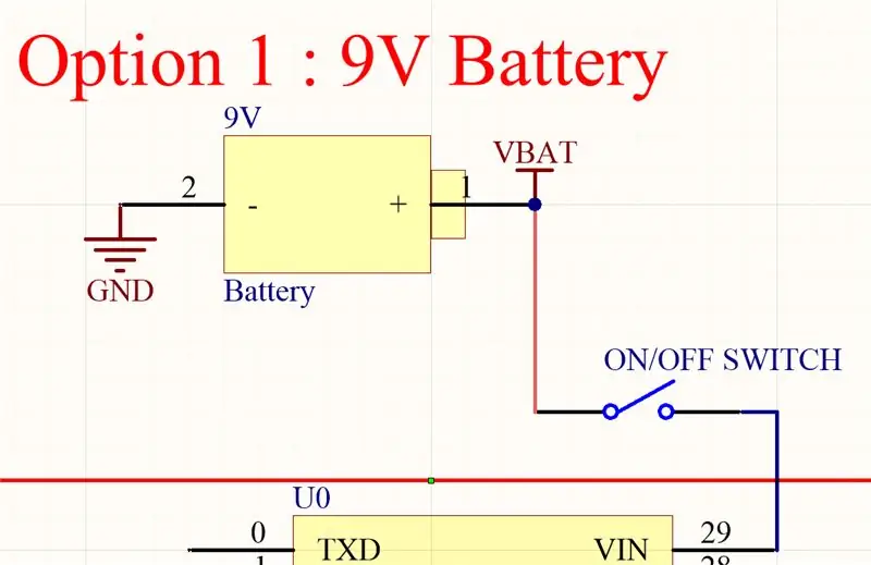 Bewaking van VBAT (9V batterij)