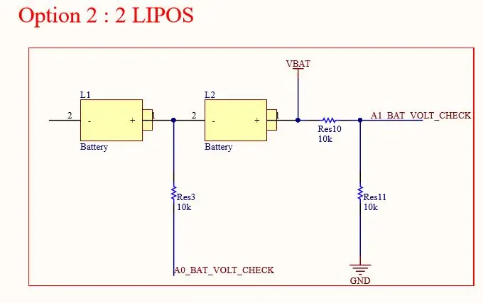 Supervisión de VBAT (configuración de 2 lipos)