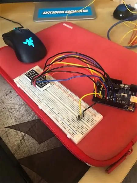 Arduino nedtelling m/ hvileknapp