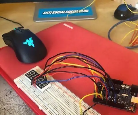 Бутон за отброяване на Arduino с бутон за почивка: 4 стъпки