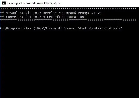 Ponovno otvorite Developer Command Prompt