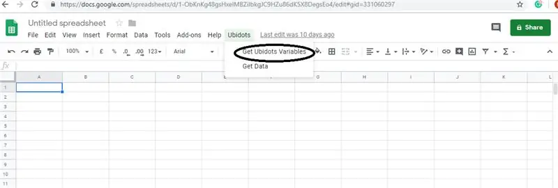 I-export ang iyong Data ng Ubidots sa Google Sheets