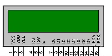 Pinout 16x2 LCD