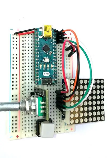 Étape 2: connectez la matrice LED 8x8 à Arduino