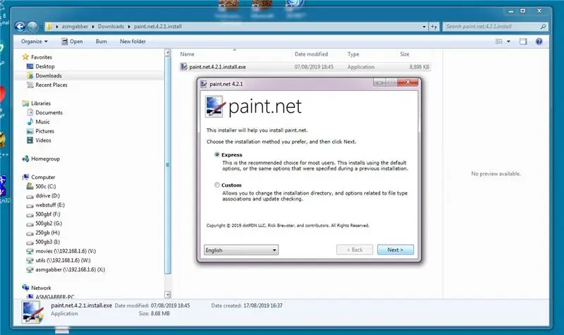 Paint.net- ի տեղադրում