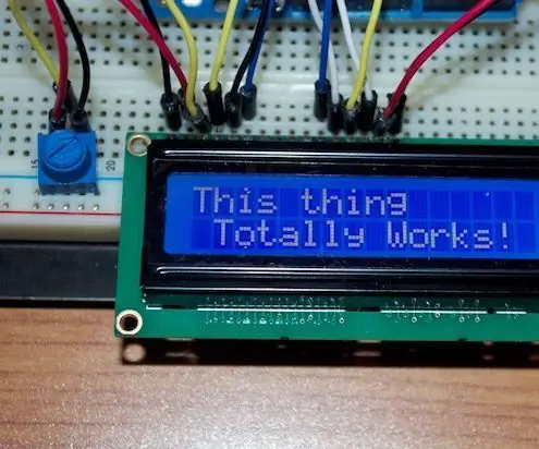 LCD displeyni Arduino bilan ishlatish: 5 qadam