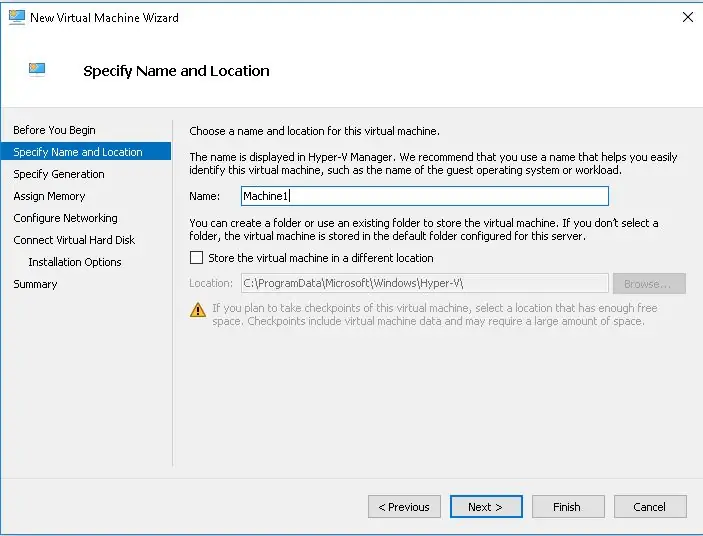 Siga las instrucciones del asistente de Virtual Machine Creator