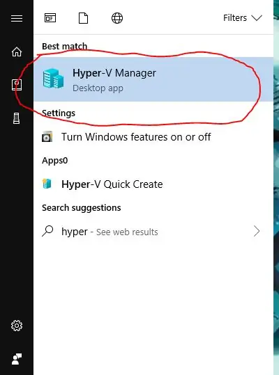 Hyper V açın