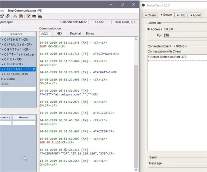 Connessione TCP/IP su GPRS: come inviare dati al server utilizzando il modulo SIM900A: 4 passaggi