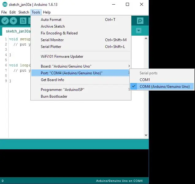 Buksan ang Arduino IDE at ang Serial Monitor