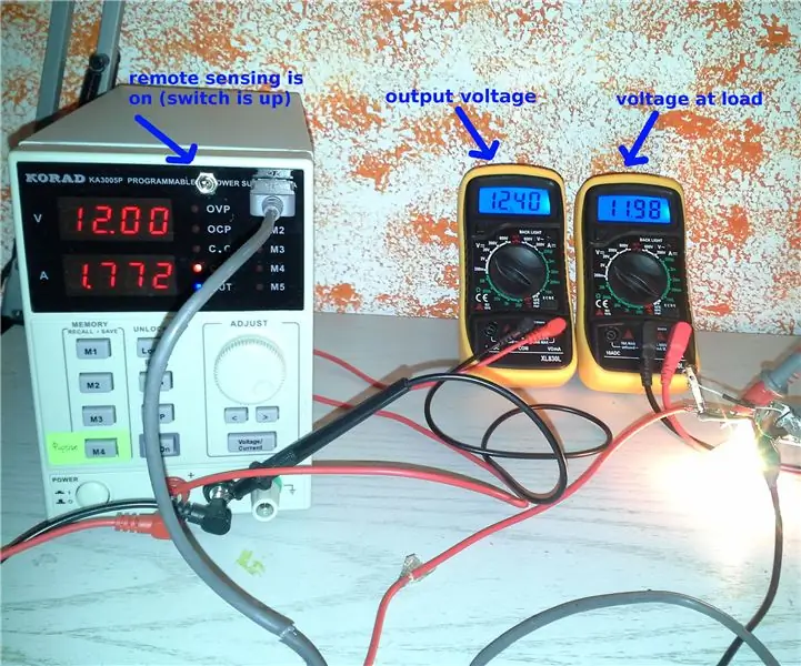 Remote Sensing สำหรับ Korad Power Supply: 8 ขั้นตอน (พร้อมรูปภาพ)