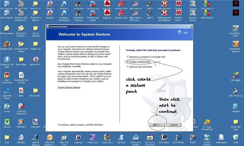 Lumikha ng isang System Restore Point