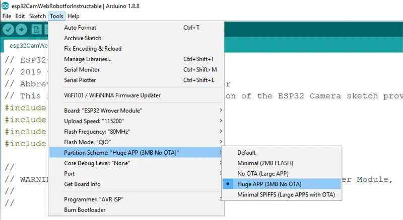 Programoni kamerën ESP32