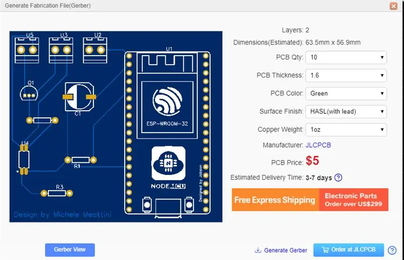 Поръчайте платката с JLCPCB