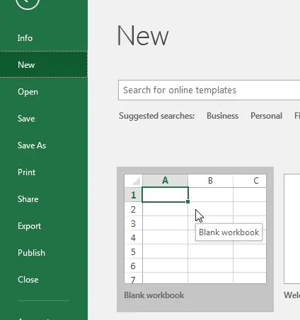 Een nieuwe Excel-werkmap/-blad starten