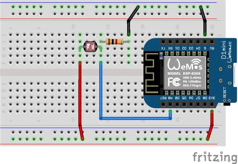 სინათლე: Photoresistor / Photocell (ანალოგი)