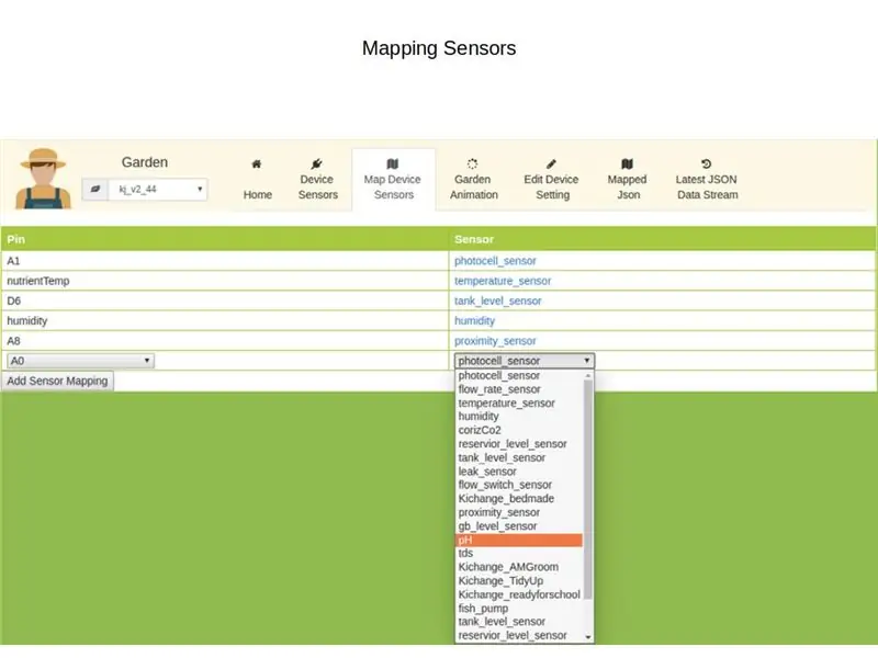 Mapeo de sensores de dispositivos