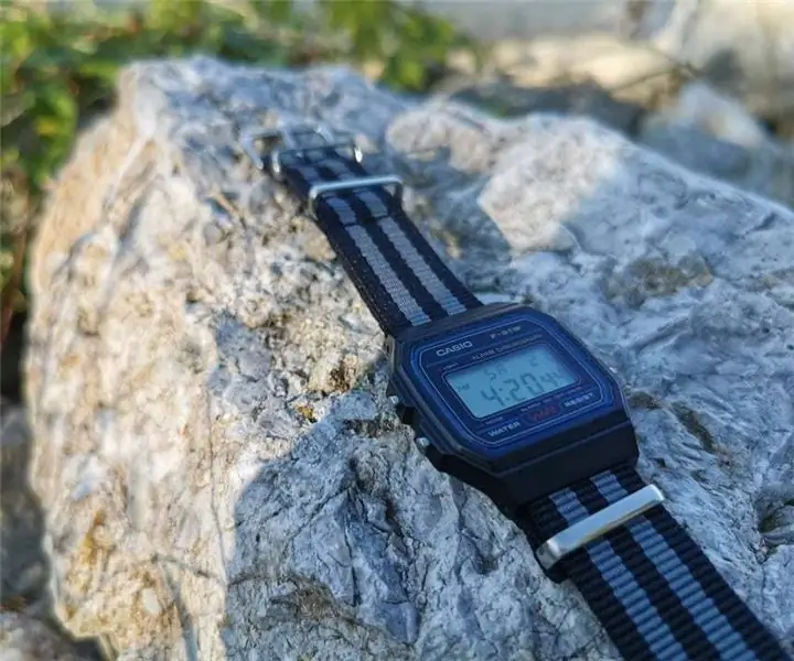 Casio F91W Pozadinsko osvjetljenje Mod: 3 koraka