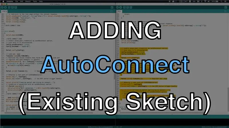 Legger til WiFi AutoConnect -funksjonen i en eksisterende skisse