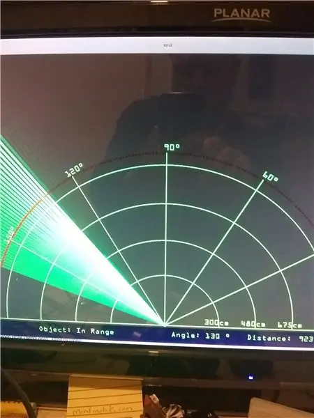 TFMini Lidar -näyttö - kuten tutka vain valolla!:-)