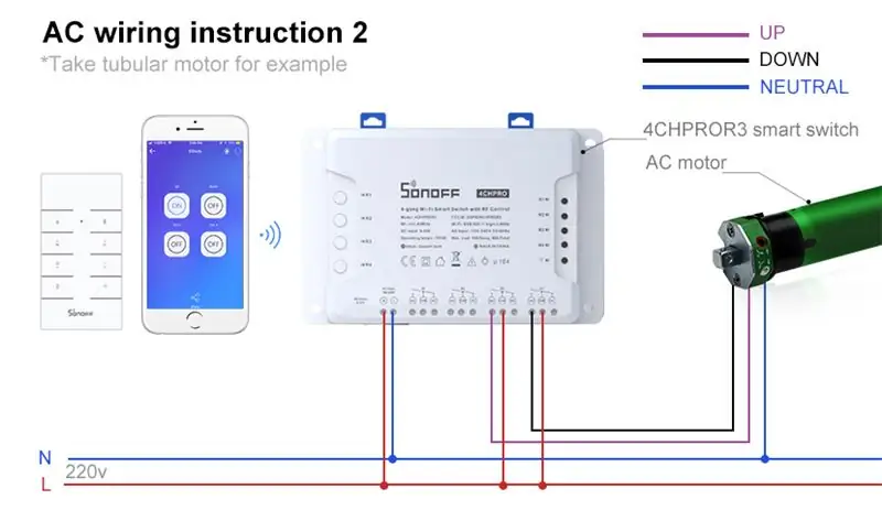 ¿Cómo conectar el interruptor inteligente SONOFF 4CHPROR3 con el motor de persianas?