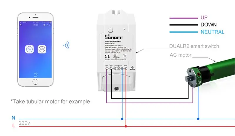 Wie verbinde ich DUALR2 mit dem Jalousiemotor?