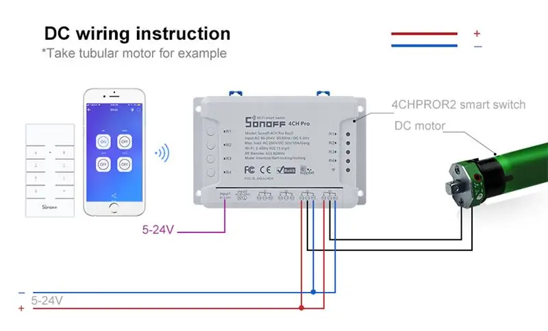 Как подключить 4CHPROR2 к мотору жалюзи?