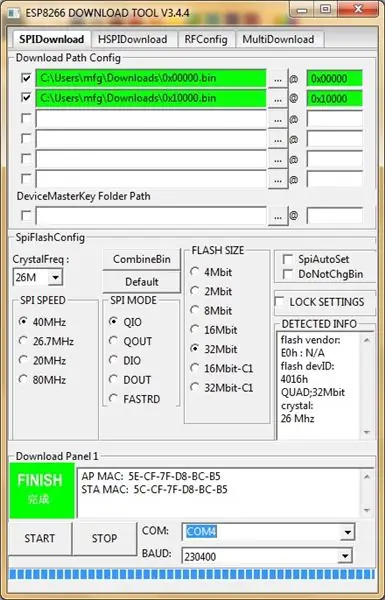 დააწკაპუნეთ Extender Firmware ESP8266– ზე