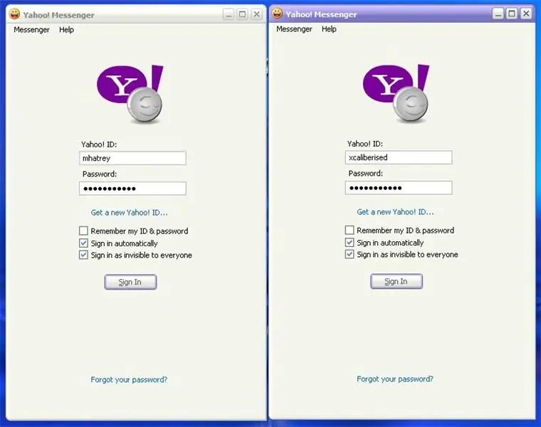 Prisijunkite prie „Yahoo Messnger“paskyros …