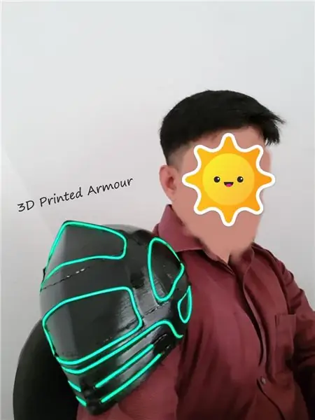 3D -painettu olkapää Armor EL -langan integrointi