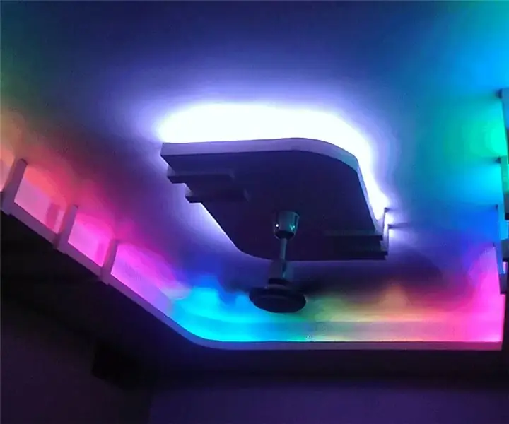 Versier die plafon van die kamer met Neopixel/FastLed -strook: 5 stappe