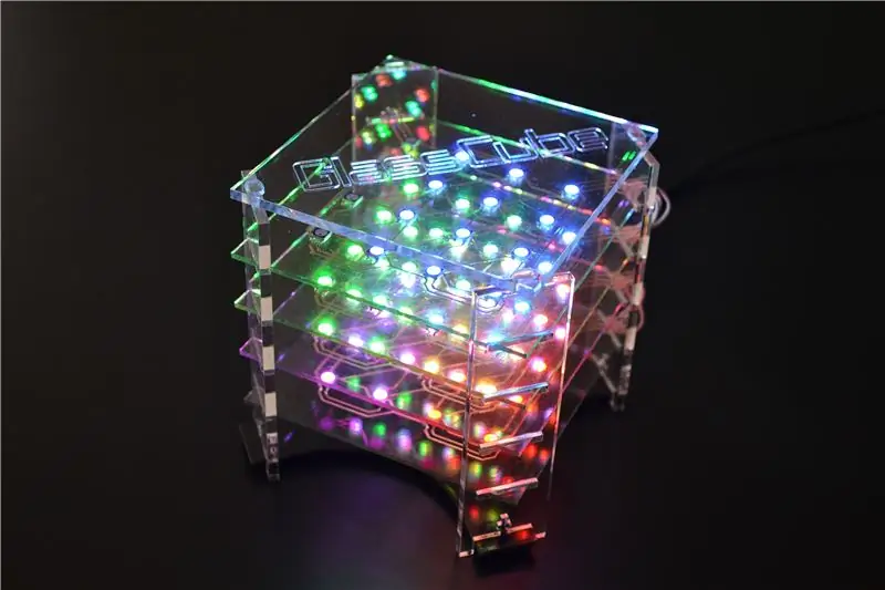 GlassCube - Cubo LED 4x4x4 su PCB in vetro