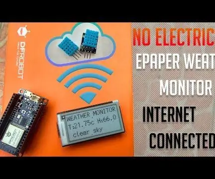 Shfaqja e E-Paper e Monitorit të Motit IoT - Lidhur me Internetin ESP8266: 7 hapa