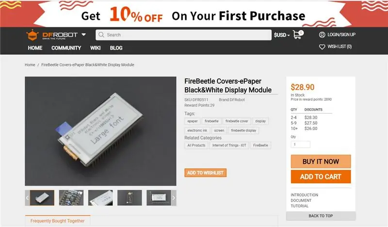 Txuas E-ntawv Zaub rau Firebeetle Micro Controller