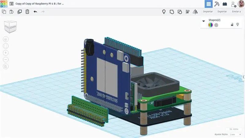 Un secondo GPIO duplicato a 90º (illustrazione del GPIO che è stato collegato in area nel passaggio 3)