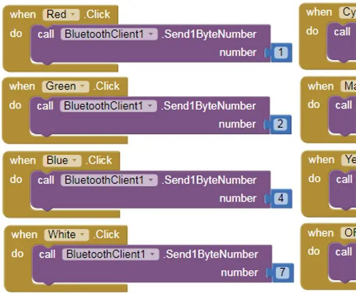 DIY -kontroll RGB LED -farge via Bluetooth: 5 trinn