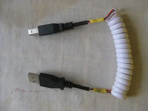 USB kabel zavojnice: 5 koraka (sa slikama)