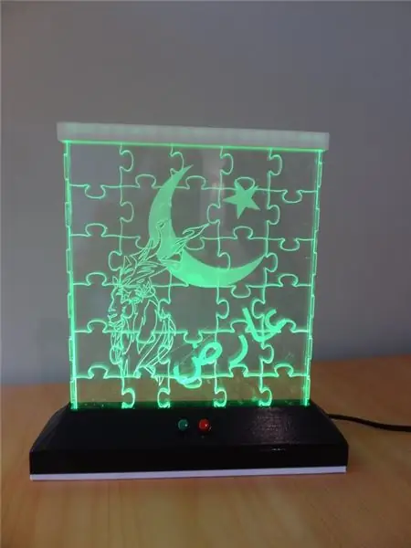 LED Jigsaw Puzzle Teeb (Acrylic Laser Txiav)