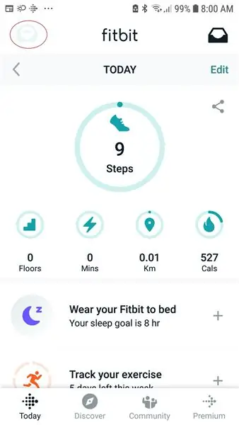 დაიწყეთ დეველოპერის ხიდი მობილური Fitbit– ზე