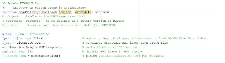 MRI сүрөттөрүн жүктөө жана окуу MATLAB